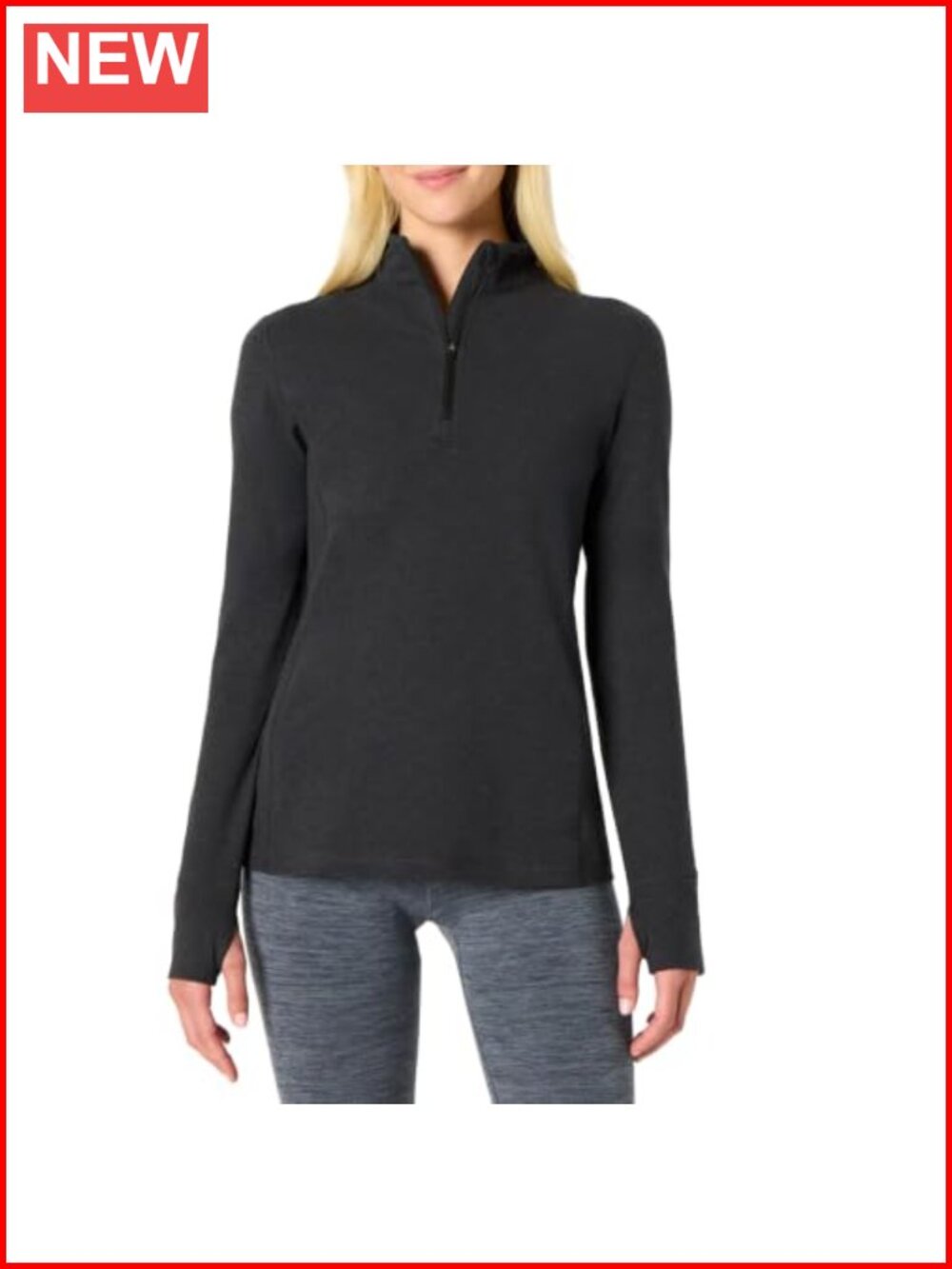 Women's Athletic Quarter-Zip Long Sleeve Workout Top with Thumbholes